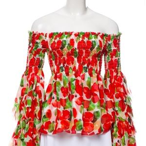 Caroline Constas Floral Silk Blouse